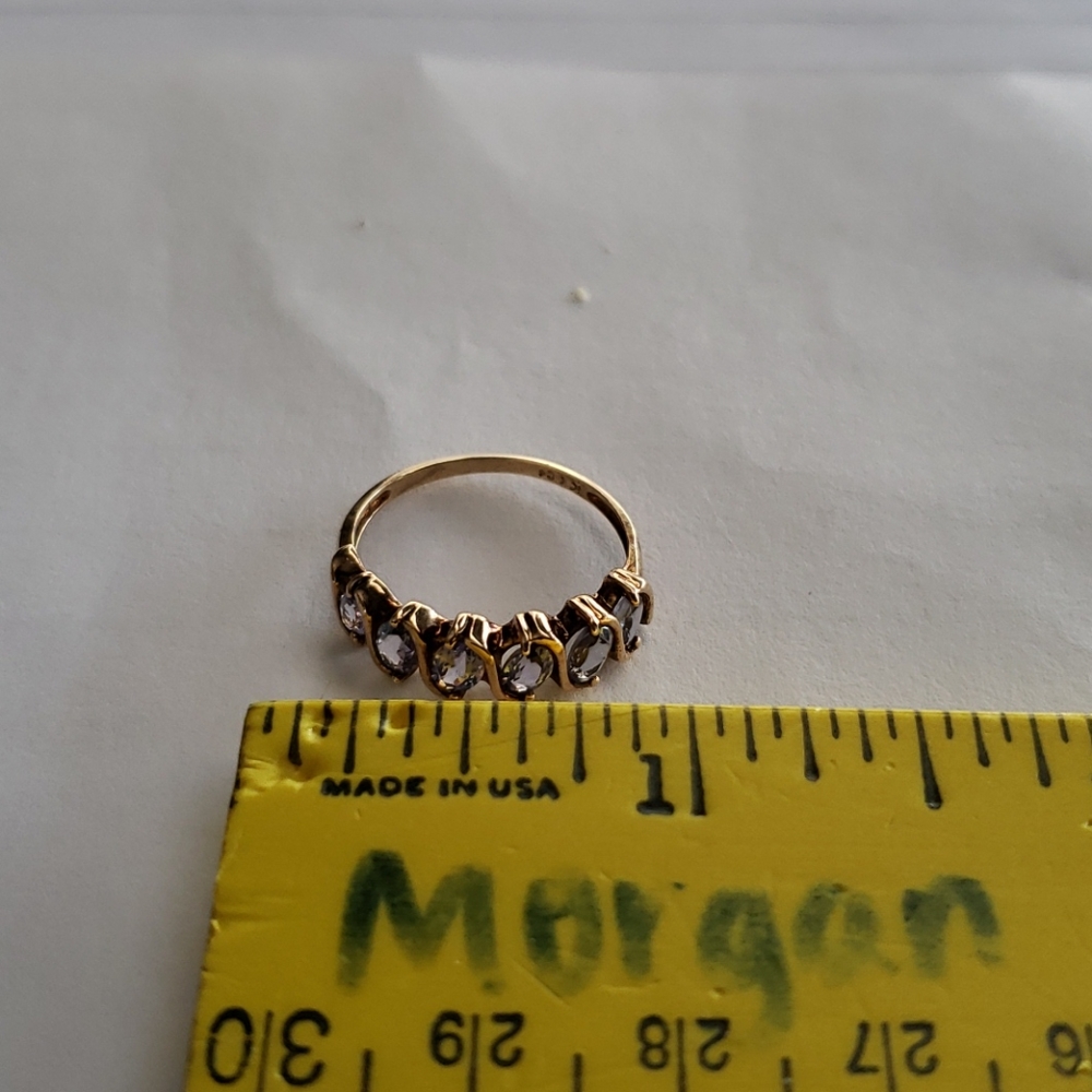 Host Pick. 5 Stone, 1 Carat Tanzanite Ring 10k Gold Size 7 - Picture 4 of 4